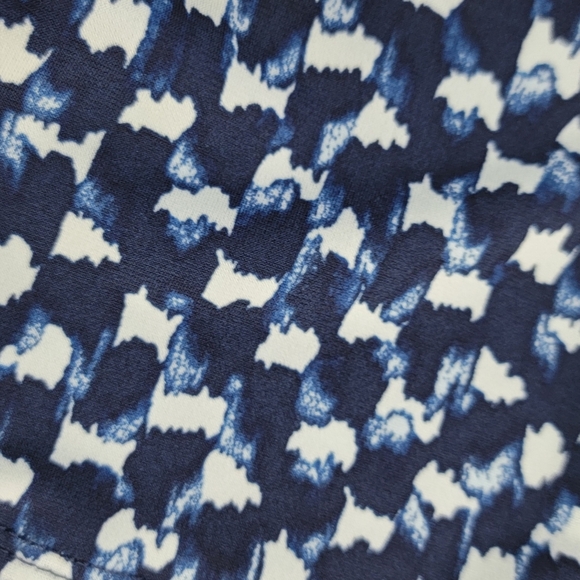 Banana Republic Blue And White Print Faux Wrap Knot Dress Sz L Petite NEW - Picture 8 of 11